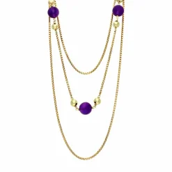 Amethyst-Halskette Gelbgold
