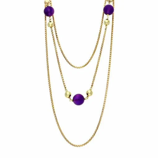 Amethyst-Halskette Gelbgold