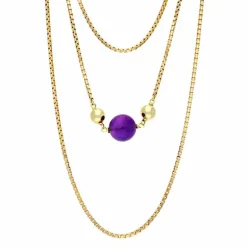 Amethyst-Halskette Gelbgold