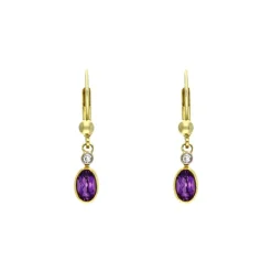 Amethyst-Ohrhänger Gelbgold