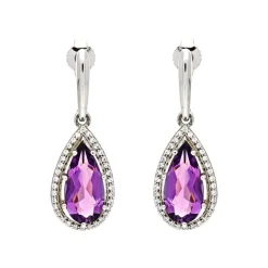 Amethyst-Ohrhänger Silber rhodiniert