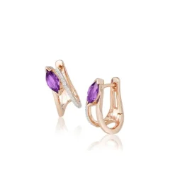 Amethyst-Ohrstecker Rotgold