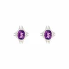 Amethyst-Ohrstecker Weißgold