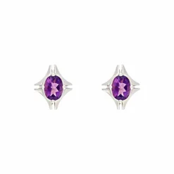 Amethyst-Ohrstecker Weißgold