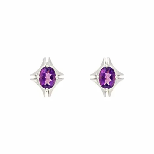 Amethyst-Ohrstecker Weißgold
