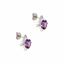 Amethyst-Ohrstecker Weißgold