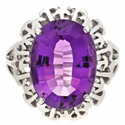 Amethyst-Ring Weißgold