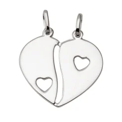 Anhänger "Herz" 2 Teile mit Ausstanzungen in 925 Sterlingsilber