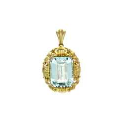 Aquamarin-Anhänger Gelbgold