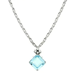 Aquamarin-Collier Weißgold