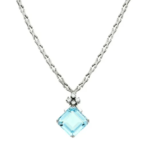 Aquamarin-Collier Weißgold