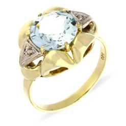 Aquamarin-Ring Bicolor