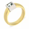 Aquamarin-Ring Bicolor