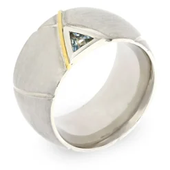 Aquamarin-Ring Bicolor