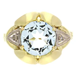 Aquamarin-Ring Bicolor