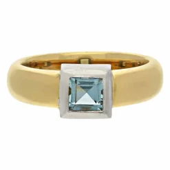 Aquamarin-Ring Bicolor