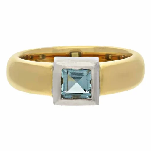 Aquamarin-Ring Bicolor