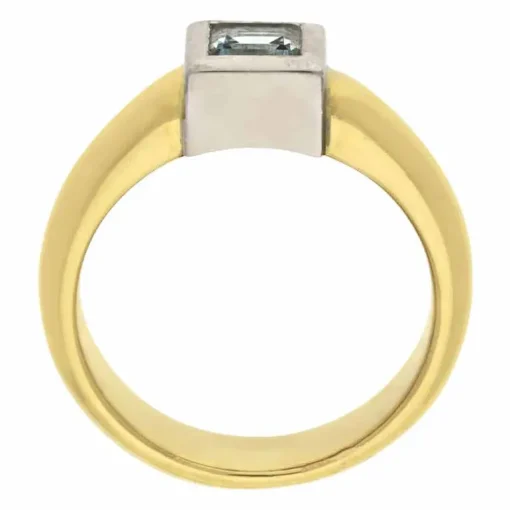 Aquamarin-Ring Bicolor