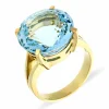 Aquamarin-Ring Gelbgold