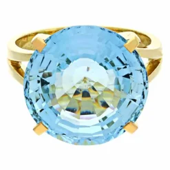 Aquamarin-Ring Gelbgold