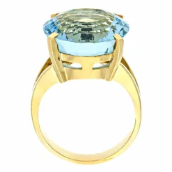 Aquamarin-Ring Gelbgold