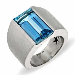 Aquamarin-Ring Weißgold