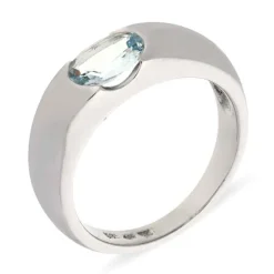 Aquamarin-Ring Weißgold