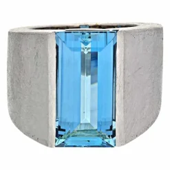 Aquamarin-Ring Weißgold