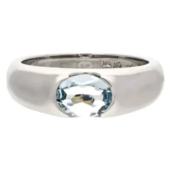 Aquamarin-Ring Weißgold