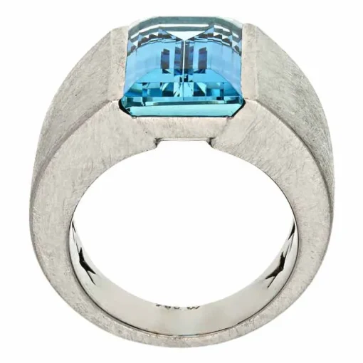 Aquamarin-Ring Weißgold