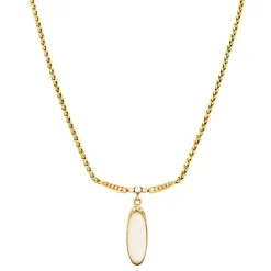 Bergkristall-Collier Gelbgold