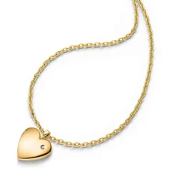 BOCCIA Brillant-Collier 'Herz' Titan, vergoldet