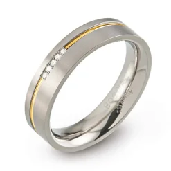 BOCCIA Brillant-Ring Titan, teil-vergoldet