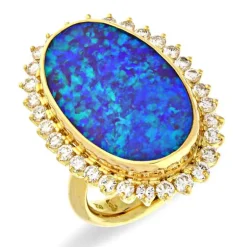 Boulder-Opal-Ring Gelbgold