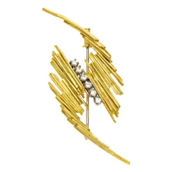 Brillant-Brosche Gelbgold