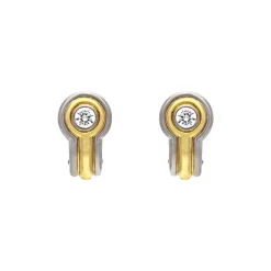 Brillant-Clip-Ohrstecker Bicolor