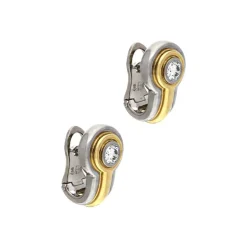 Brillant-Clip-Ohrstecker Bicolor