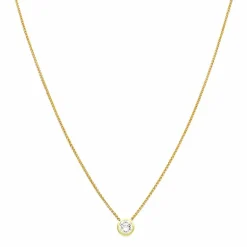 Brillant-Durchläufer mit Zopfkette Gelbgold 0,90 ct