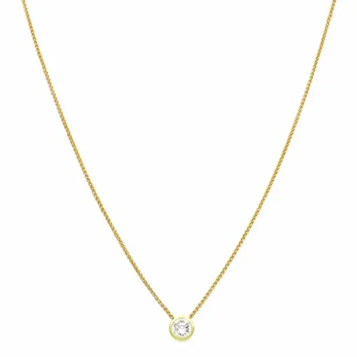 Brillant-Durchläufer mit Zopfkette Gelbgold 0,90 ct