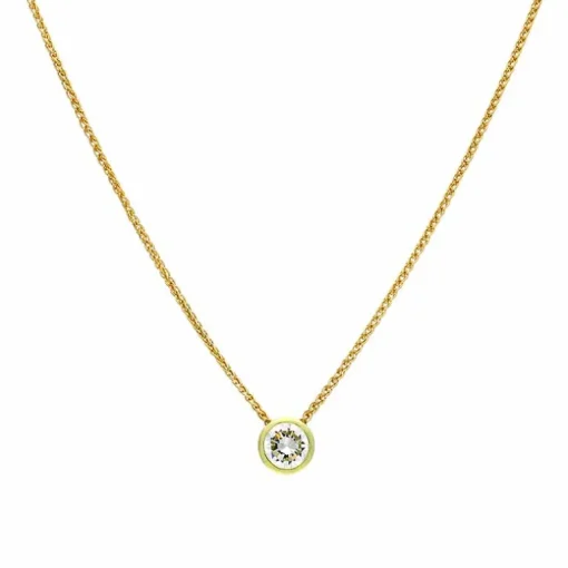 Brillant-Durchläufer mit Zopfkette Gelbgold 0,90 ct