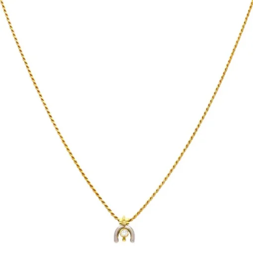 Brillant-Kette mit Anhänger Bicolor