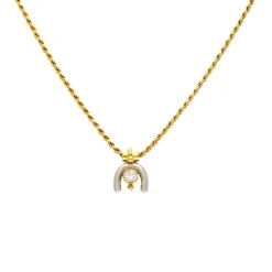 Brillant-Kette mit Anhänger Bicolor