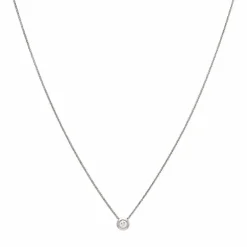 Brillant-Kette mit Durchläufer Weißgold