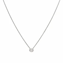 Brillant-Kette mit Durchläufer Weißgold