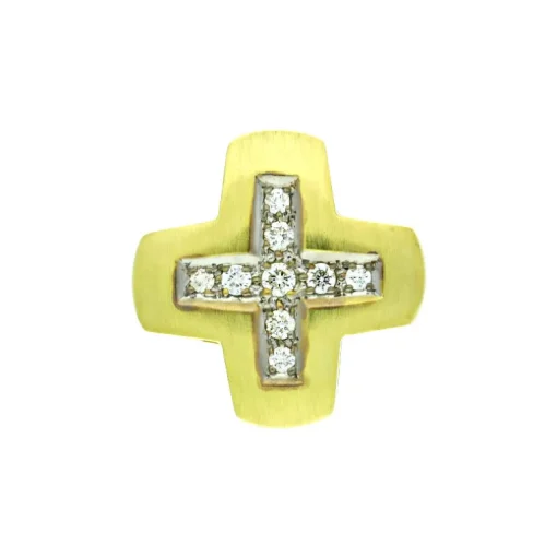 Brillant-Kreuz-Anhänger Gelbgold