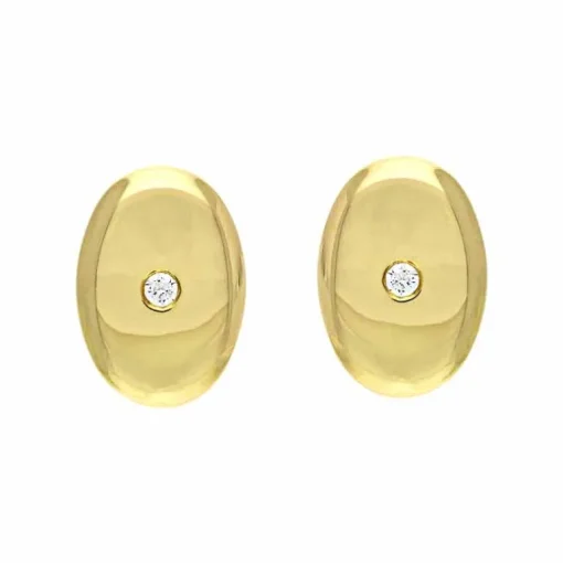 Brillant-Manschettenknöpfe Gelbgold