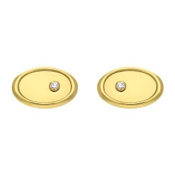 Brillant-Manschettenknöpfe Gelbgold