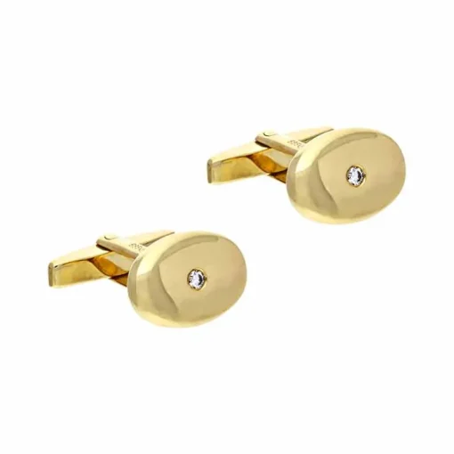 Brillant-Manschettenknöpfe Gelbgold