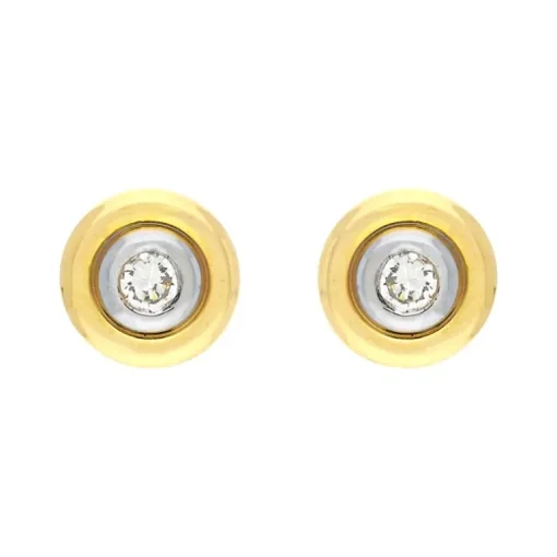 Brillant-Ohrstecker Bicolor