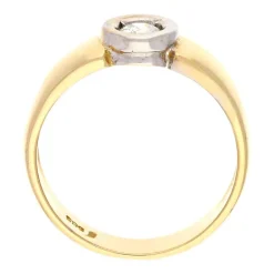 Brillant-Ring Gelbgold teil-rhodiniert